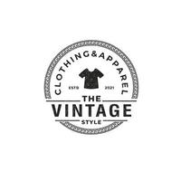 Classic Vintage Retro Label Badge for Clothing Apparel Circle Logo Emblem Design Template Element vector