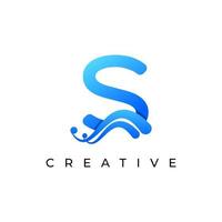 Corporation Initial S Letter Logo With Creative Swoosh Liquid Gradient Color, Vector Template Element