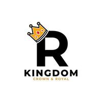 Initial Letter R with Crown Logo Branding Identity Logo Design Template vector