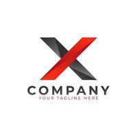 Creative Initial Letter X Logo Design. Black and Red Geometric Arrow Shape Low Poly Style. Usable for Business and Branding Logos. Flat Vector Logo Design Ideas Template Element. Eps10 Vector