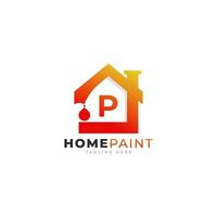 Initial Letter P Home Paint Real Estate Logo Design Inspiration vector