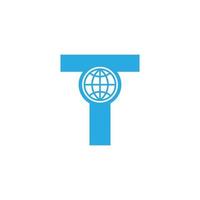 Initial Letter T Globe Logo Design Template Element. Vector Eps10