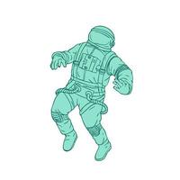 Astronaut Floating in Space Drawing vector