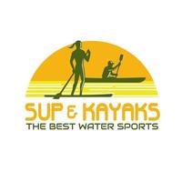 stand up paddle kayak mascot vector