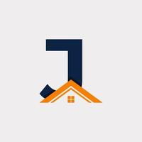 Real Estate. Initial Letter J House Logo Design Template Element. Vector Eps10