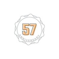 57 Year Anniversary Celebration Vector Badge. Happy Anniversary Greeting Celebrates Template Design Illustration