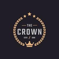 Classic Vintage Retro Label Badge for Luxury Golden King Crown Royal Logo Design Inspiration vector