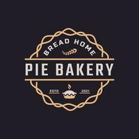 Classic Vintage Retro Label Badge Emblem for Stamp Pie Bakery House Logo Design Inspiration vector