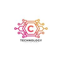 Technology Initial Letter C Logo Design Template Element. vector