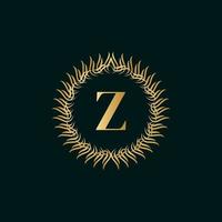 Emblem Letter Z Weaving Circle Monogram Graceful Template. Simple Logo Design for Luxury Crest, Royalty, Business Card, Boutique, Hotel, Heraldic. Calligraphic Vintage Border. Vector Illustration