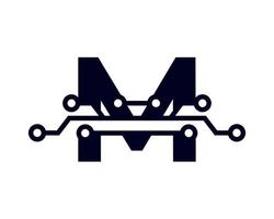 Tech Letter M Logo. Futuristic Vector Logo Template  Geometric Shape. Usable for Business and Technology Logos.