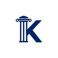 bufete de abogados letra k elemento de plantilla de diseño de logotipo vector