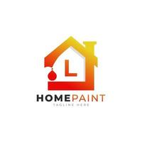 Initial Letter L Home Paint Real Estate Logo Design Inspiration vector