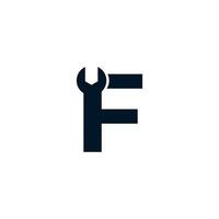 letra inicial f inspiración para el diseño del logotipo de la llave inglesa vector