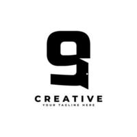 Number Nine Door Negative Space Logo Design. Usable for Construction Architecture Building Logo vector