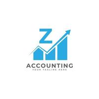 Initial Letter Z Chart Bar Finance Logo Design Inspiration vector