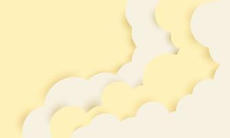 realistic paper art colorful fluffy clouds background vector