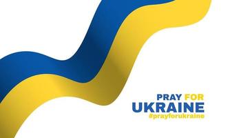 3d realistic pray ukraine flag praying concept design vector on white background