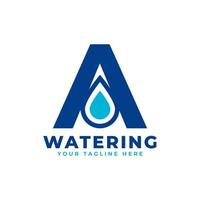 Water Drop Letter A Initial Logo. Usable for Nature and Branding Logos. Flat Vector Logo Design Ideas Template Element