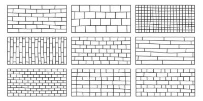 bloques a cuadros en varios tamaños y estilos. ladrillos y tejas.web vector