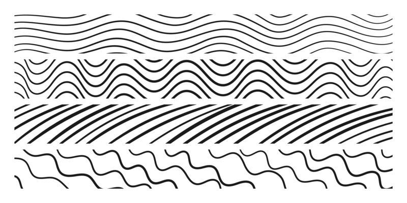Rounded Lines and strokes in different styles. Perfect for