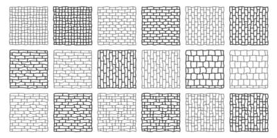 Checkered blocks in various sizes and styles. Bricks and tiles. vector