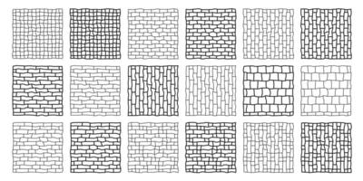 Checkered blocks in various sizes and styles. Bricks and tiles. vector