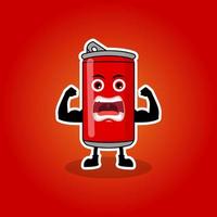 Illustration Vector Graphic Of Cute Characters Muscle Soft Drinks, Design suitable for mascot drinks