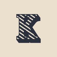 Letter K Retro Vintage Hipster Vector Logo Design Template Inspiration