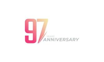 97 Year Anniversary Celebration Vector. Happy Anniversary Greeting Celebrates Template Design Illustration vector