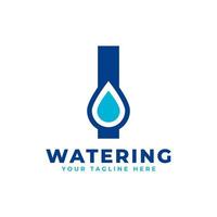 Water Drop Letter I Initial Logo. Usable for Nature and Branding Logos. Flat Vector Logo Design Ideas Template Element