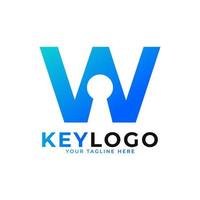 Initial Letter W Keyhole Logo Icon.  Logo Protection Symbol Vector Logo Design