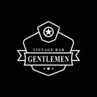 Vintage Retro Badge for Gentleman Cloth Apparel Logo Design Symbol vector