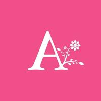 Letter A Linked Fancy Logogram Flower. Usable for Business and Nature Logos. vector