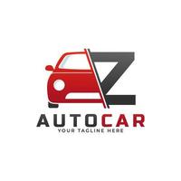 letra z con vector de mantenimiento de coche. concepto de diseño de logotipo automotriz de vehículo deportivo.