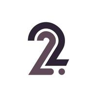 Number 2 Logo Multiple Line Style with Dot Symbol Icon Vector Design Inspiration