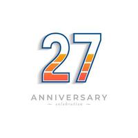 27 Year Anniversary Celebration with Charging Icon Battery for Celebration Event, Wedding, Greeting card, and Invitation Isolated on White Background vector