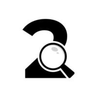 Search Logo. Number 2 Magnifying Glass Logo Design vector