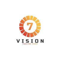 vision Number 7 Logo Design Template Element vector