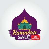 vector de diseño de venta de ramadan kareem. adecuado para tarjetas de felicitación, afiches y pancartas