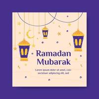 Ramadan Mubarak Social Media Banner Template . Flat Illustration Vector Graphic.