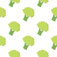 Broccoli vegetable seamless pattern vector