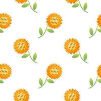 girasol de patrones sin fisuras con el tema de la naturaleza vector