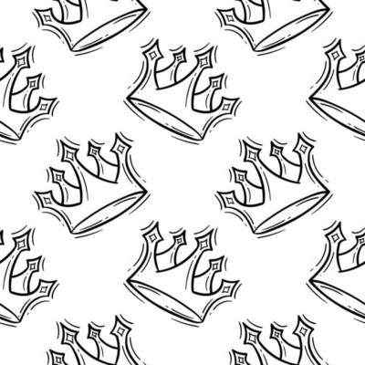 seamless pattern hand drawn queens crown