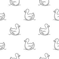 duck hand drawn seamless pattern vector