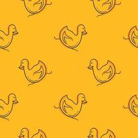 duck hand drawn seamless pattern vector