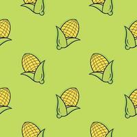 Corn vegetable hand drawn seamless pattern vector