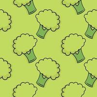 Broccoli vegetable hand drawn seamless pattern vector