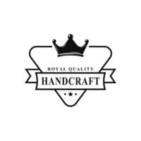 Vintage Retro for Royal Quality Handcraft Badges Logo Design Template Element vector