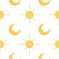 sun and moon seamless pattern vector